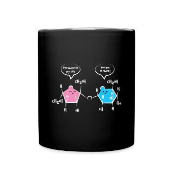 Chemie Zucker Liebe - Tasse einfarbig - Schwarz - Vorne