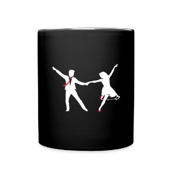 Swing Tanzpaar - Tasse einfarbig - Schwarz - Vorne