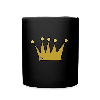 Emoji couronne couronnes croquis or - Mug uni - noir - Devant