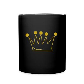 Emoji couronne couronnes croquis or - Mug uni - noir - Devant