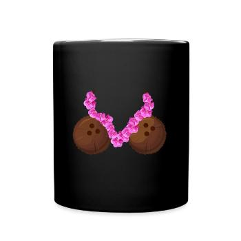 Kokosnuss-Bra Hawaiianische Familie Sommerurlaub - Tasse einfarbig - Schwarz - Vorne