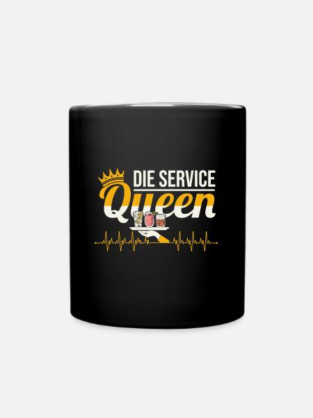 Kellnerin Service Herzschlag Bedienung Servicekraf - Tasse einfarbig - Schwarz