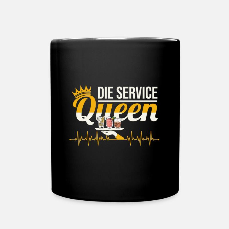 Kellnerin Service Herzschlag Bedienung Servicekraf - Tasse einfarbig - Schwarz