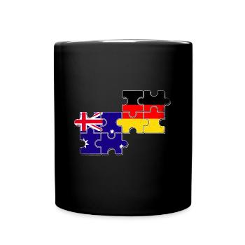 Australien Deutschland Australisch Deutsch Flagge - Tasse einfarbig - Schwarz - Vorne