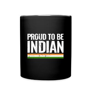 Fier d’être Indian Indian Flag India - Mug uni - noir - Devant