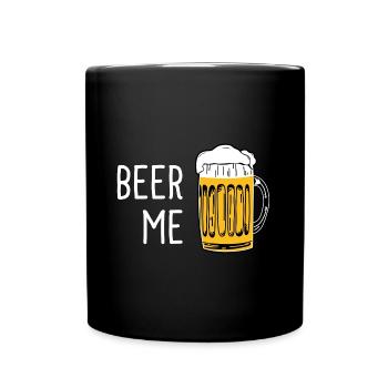 Beer Me Minimalistische Bier Designs Kaltgetränke - Tasse einfarbig - Schwarz - Vorne