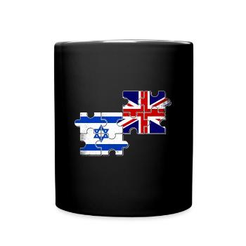 Israel UK Flag Israeli British - Full Colour Mug - black - Front