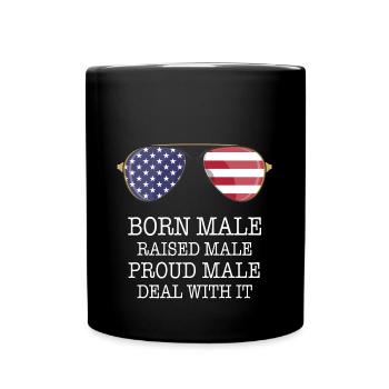 Homme né mâle élevé - Mug uni - noir - Devant