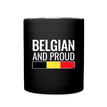 Belgian and proud Belgian flag - Full Colour Mug - black - Front