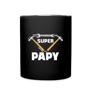 Super Papy Bricoleur - Mug uni - noir - Devant