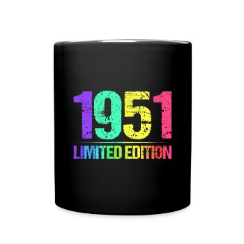 1951 Limited Edition Jahrgang 51er Retro Jahrgang - Tasse einfarbig - Schwarz - Vorne