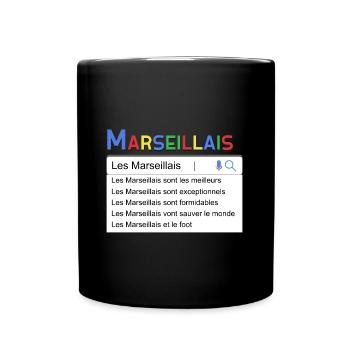Marseillais Moteur De Recherche Humour Marseille - Mug uni - noir - Devant