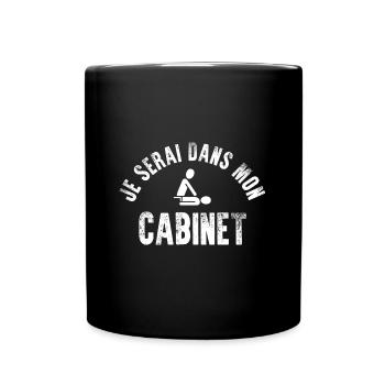 Je serai dans mon cabinet t-shirt kiné homme - Mug uni - noir - Devant