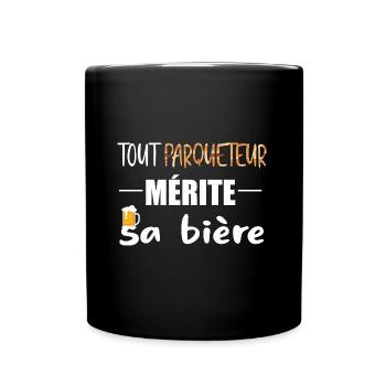 Tout parqueteur mérite sa bière t-shirt homme - Mug uni - noir - Devant
