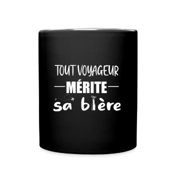 Tout voyageur mérite sa bière t-shirt homme - Mug uni - noir - Devant