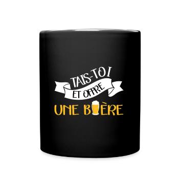 Tais-toi et offre moi une bière t-shirt homme - Mug uni - noir - Devant