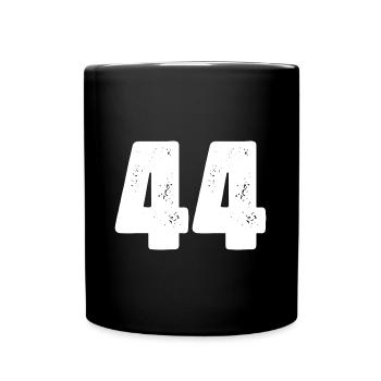 44 Zahl Trikot - Tasse einfarbig - Schwarz - Vorne