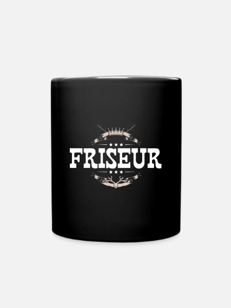 Friseur Beruf - Tasse einfarbig - Schwarz