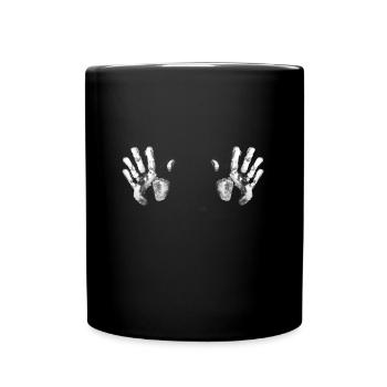 Hände auf Busen Boobs hands on tits - Tasse einfarbig - Schwarz - Vorne