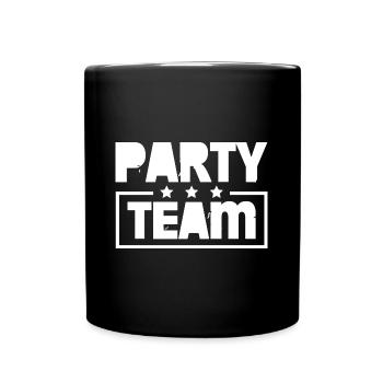 Party Team Bunt - Tasse einfarbig - Schwarz - Vorne
