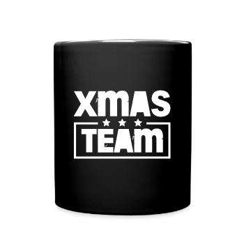 Xmas Team Weihnachten Bunt - Tasse einfarbig - Schwarz - Vorne