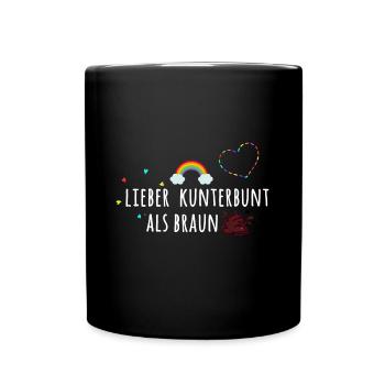 Plutôt hétéroclite, au lieu de brun, anti AfD, coloré - Mug uni - noir - Devant