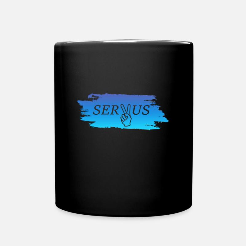 Servus, Bayern - Tasse einfarbig - Schwarz