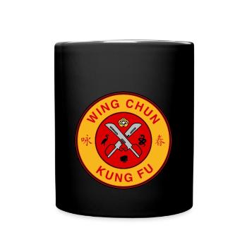 Wing Chun Logo Martial Arts Kung Fu Gym Symbol - Full Colour Mug - black - Front