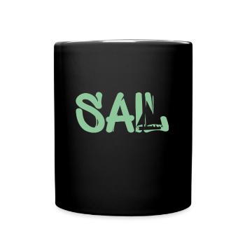 Sail Segeln Segelboot - Tasse einfarbig - Schwarz - Vorne