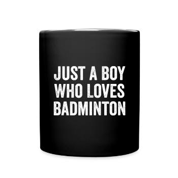 Just a Boy Who Loves Badminton Player - Full Colour Mug - black - Front