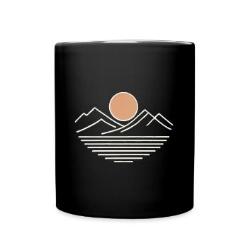 Mountain Sunset - Tasse einfarbig - Schwarz - Vorne