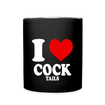 I Love Cocktails Cock Tails Heart Funny Funny - Full Colour Mug - black - Front