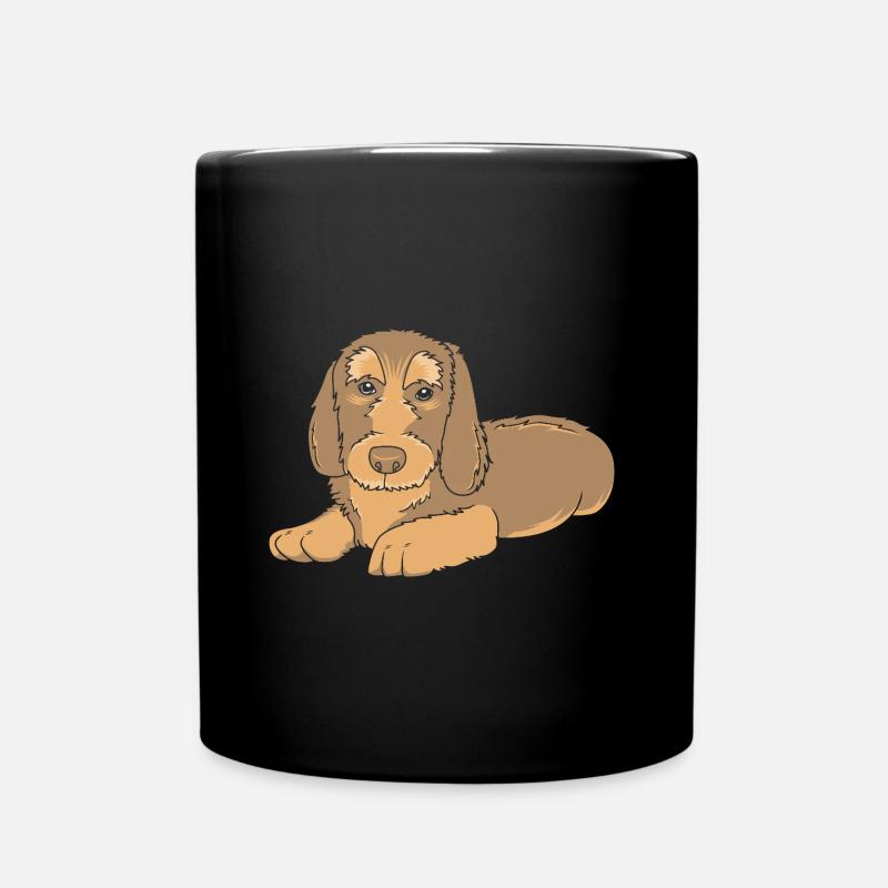 Dachshund Rauhaardackel - Tasse einfarbig - Schwarz