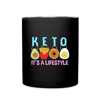 Keto Diät - Tasse einfarbig - Schwarz - Vorne