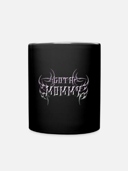 Goth Mommy! Gothic Aesthetics Y2K Cross - Full Colour Mug - black