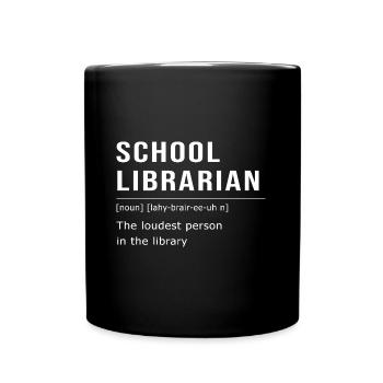 Lesen Bibliothek Leseratte - Tasse einfarbig - Schwarz - Vorne