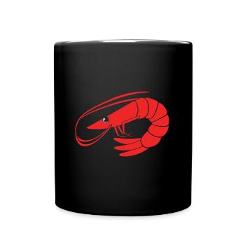 Crevettes, écrevisses, fruits de mer, crabe - Mug uni - noir - Devant