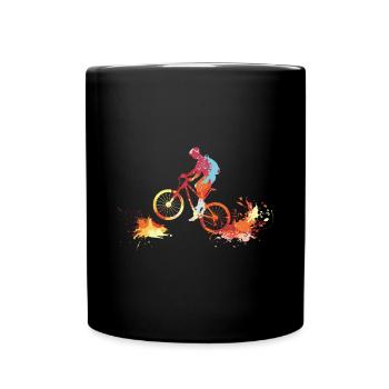 Mountain bike rider - Full Colour Mug - black - Front