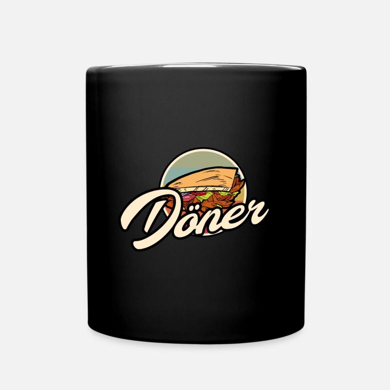 Vintage retro Döner Kebab - Tasse einfarbig - Schwarz