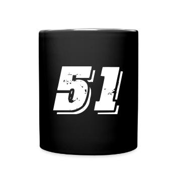 51 Zahl Symbol - Tasse einfarbig - Schwarz - Vorne