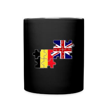 Belgium Great Britain Flag Belgian British - Full Colour Mug - black - Front