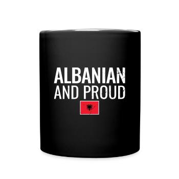 Albanie et fier drapeau albanais - Mug uni - noir - Devant