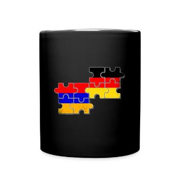 Armenien Deutschland Flagge Armenier Deutscher - Tasse einfarbig - Schwarz - Vorne