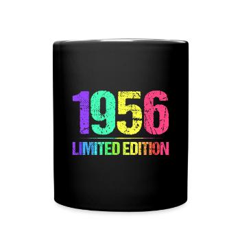 1956 Limited Edition Jahrgang 56er Retro Jahrgang - Tasse einfarbig - Schwarz - Vorne