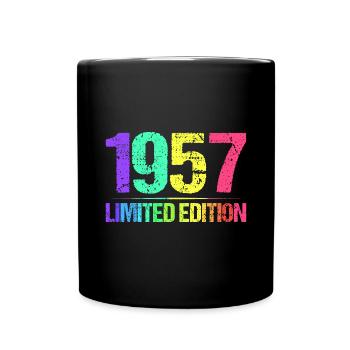 1957 Limited Edition Jahrgang 57er Retro Jahrgang - Tasse einfarbig - Schwarz - Vorne