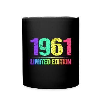 1961 Limited Edition Jahrgang 61er Retro Jahrgang - Tasse einfarbig - Schwarz - Vorne