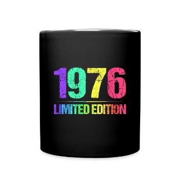 1976 Limited Edition Jahrgang 76er Retro Jahrgang - Tasse einfarbig - Schwarz - Vorne