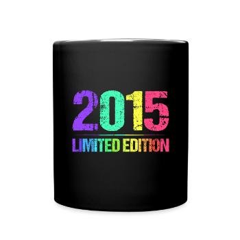 2015 Limited Edition Jahrgang 15er Retro Jahrgang - Tasse einfarbig - Schwarz - Vorne