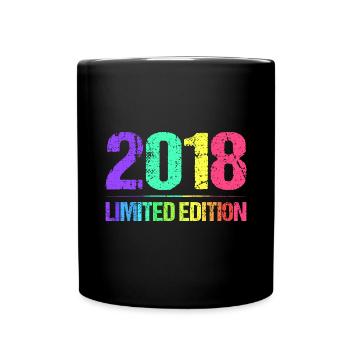 2018 Limited Edition Jahrgang 18er Retro Jahrgang - Tasse einfarbig - Schwarz - Vorne