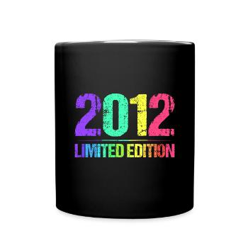 2012 Limited Edition Jahrgang 12er Retro Jahrgang - Tasse einfarbig - Schwarz - Vorne